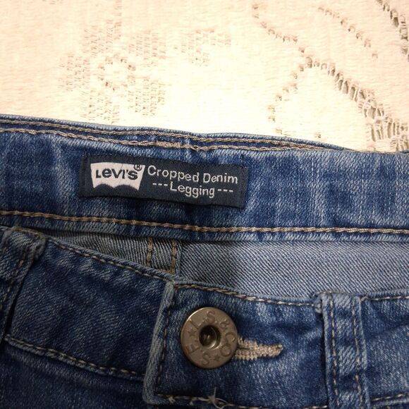 Levi's Girls Cropped Denim Legging Size 10 Reg Adjustable Waist - Picture 6 of 15